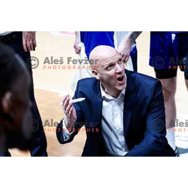 Andrej Zakelj, head coach of Buducnost VOLI during AdmiralBet ABA League 2025/2026 basketball match between Perspektiva Ilirija and Buducnost VOLI in Tivoli Hall, Ljubljana, Slovenia on December 13, 2025