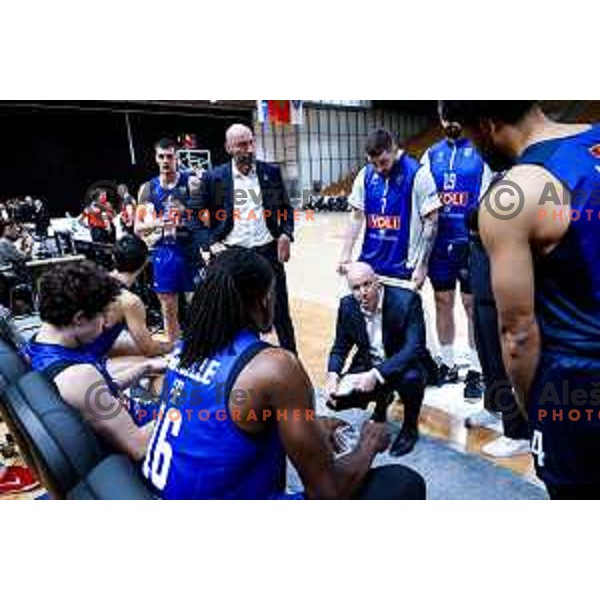 Andrej Zakelj, head coach of Buducnost VOLI during AdmiralBet ABA League 2025/2026 basketball match between Perspektiva Ilirija and Buducnost VOLI in Tivoli Hall, Ljubljana, Slovenia on December 13, 2025