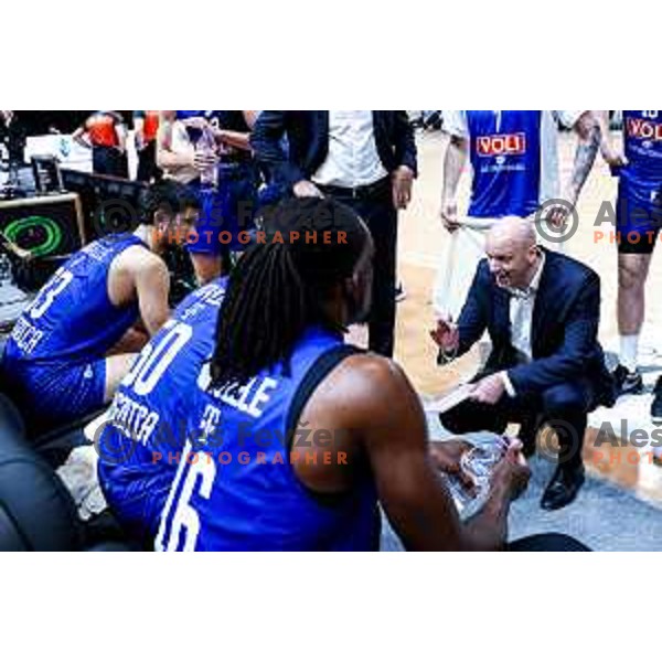 Andrej Zakelj, head coach of Buducnost VOLI during AdmiralBet ABA League 2025/2026 basketball match between Perspektiva Ilirija and Buducnost VOLI in Tivoli Hall, Ljubljana, Slovenia on December 13, 2025