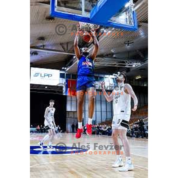 Juwan Morgan in action during AdmiralBet ABA League 2025/2026 basketball match between Perspektiva Ilirija and Buducnost VOLI in Tivoli Hall, Ljubljana, Slovenia on December 13, 2025