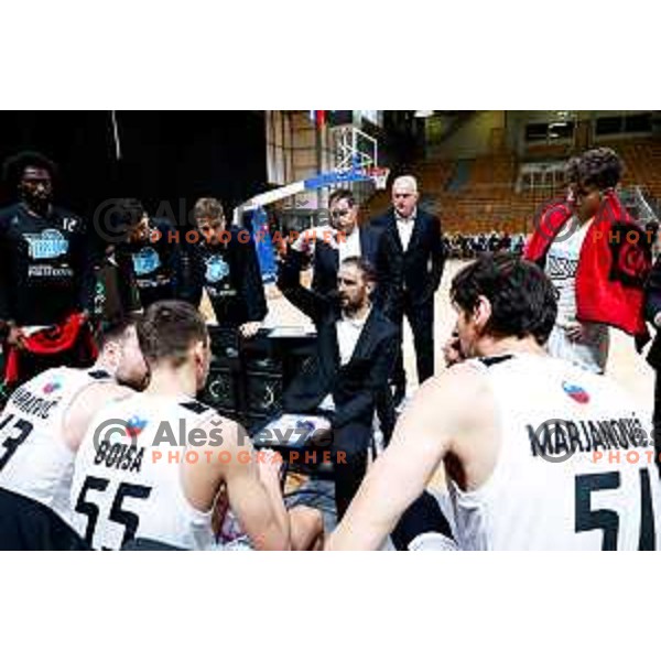 Stipe Modric and Boban Marjanovic during AdmiralBet ABA League 2025/2026 basketball match between Perspektiva Ilirija and Buducnost VOLI in Tivoli Hall, Ljubljana, Slovenia on December 13, 2025