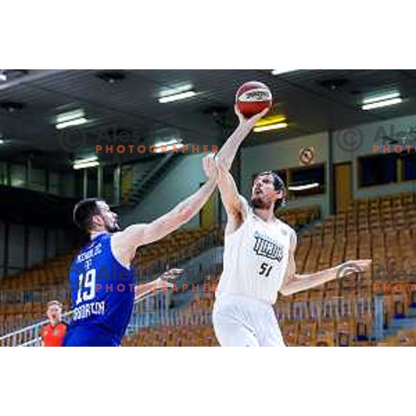 Boban Marjanovic in action during AdmiralBet ABA League 2025/2026 basketball match between Perspektiva Ilirija and Buducnost VOLI in Tivoli Hall, Ljubljana, Slovenia on December 13, 2025