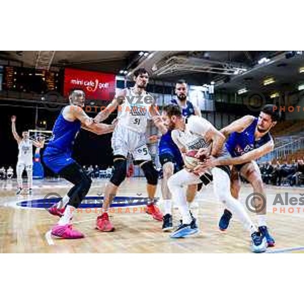 Tim Tomazic in action during AdmiralBet ABA League 2025/2026 basketball match between Perspektiva Ilirija and Buducnost VOLI in Tivoli Hall, Ljubljana, Slovenia on December 13, 2025