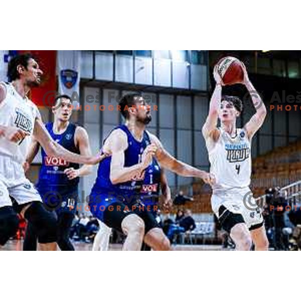 Mark Padjen in action during AdmiralBet ABA League 2025/2026 basketball match between Perspektiva Ilirija and Buducnost VOLI in Tivoli Hall, Ljubljana, Slovenia on December 13, 2025