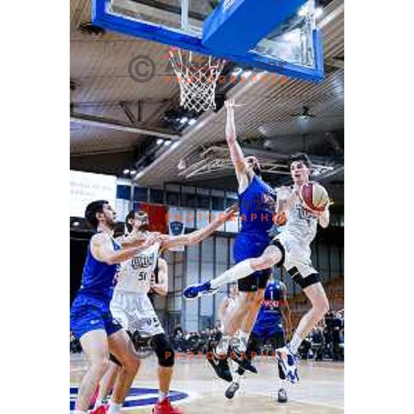 Mark Padjen in action during AdmiralBet ABA League 2025/2026 basketball match between Perspektiva Ilirija and Buducnost VOLI in Tivoli Hall, Ljubljana, Slovenia on December 13, 2025