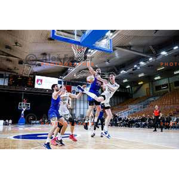 Mark Padjen in action during AdmiralBet ABA League 2025/2026 basketball match between Perspektiva Ilirija and Buducnost VOLI in Tivoli Hall, Ljubljana, Slovenia on December 13, 2025