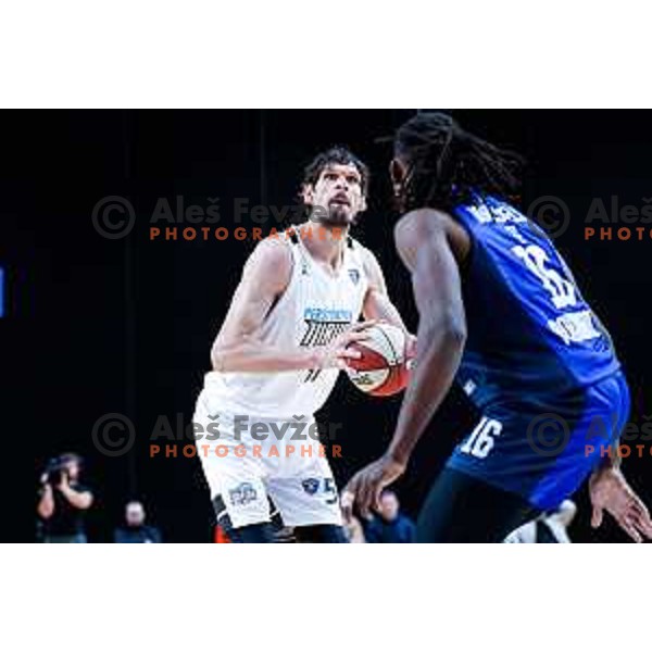 Boban Marjanovic in action during AdmiralBet ABA League 2025/2026 basketball match between Perspektiva Ilirija and Buducnost VOLI in Tivoli Hall, Ljubljana, Slovenia on December 13, 2025