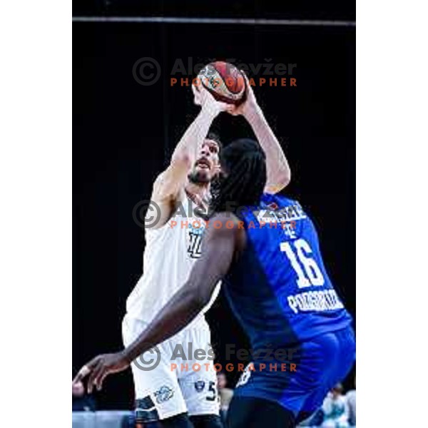 Boban Marjanovic in action during AdmiralBet ABA League 2025/2026 basketball match between Perspektiva Ilirija and Buducnost VOLI in Tivoli Hall, Ljubljana, Slovenia on December 13, 2025