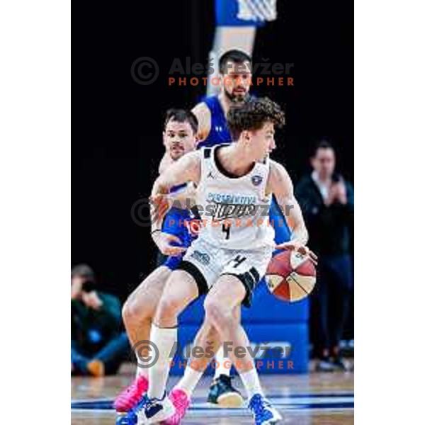 Mark Padjen in action during AdmiralBet ABA League 2025/2026 basketball match between Perspektiva Ilirija and Buducnost VOLI in Tivoli Hall, Ljubljana, Slovenia on December 13, 2025