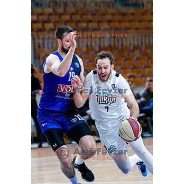 Tim Tomazic in action during AdmiralBet ABA League 2025/2026 basketball match between Perspektiva Ilirija and Buducnost VOLI in Tivoli Hall, Ljubljana, Slovenia on December 13, 2025