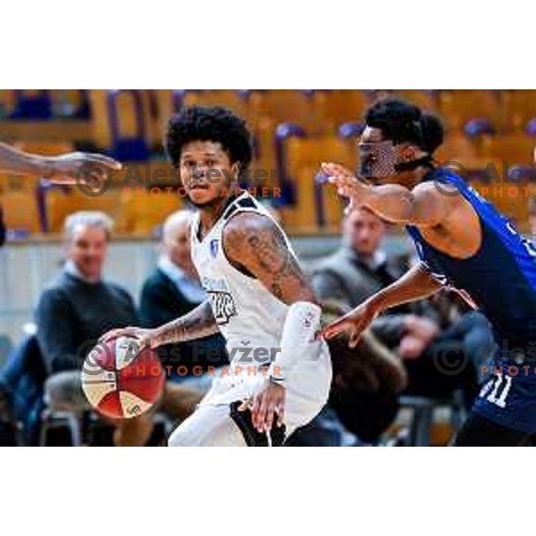 Wendell Green Jr. and Kevin Ferrell in action during AdmiralBet ABA League 2025/2026 basketball match between Perspektiva Ilirija and Buducnost VOLI in Tivoli Hall, Ljubljana, Slovenia on December 13, 2025 