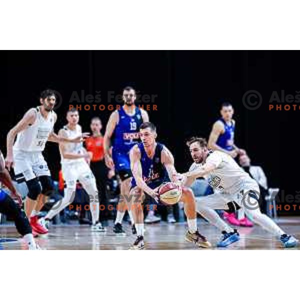 in action during AdmiralBet ABA League 2025/2026 basketball match between Perspektiva Ilirija and Buducnost VOLI in Tivoli Hall, Ljubljana, Slovenia on December 13, 2025