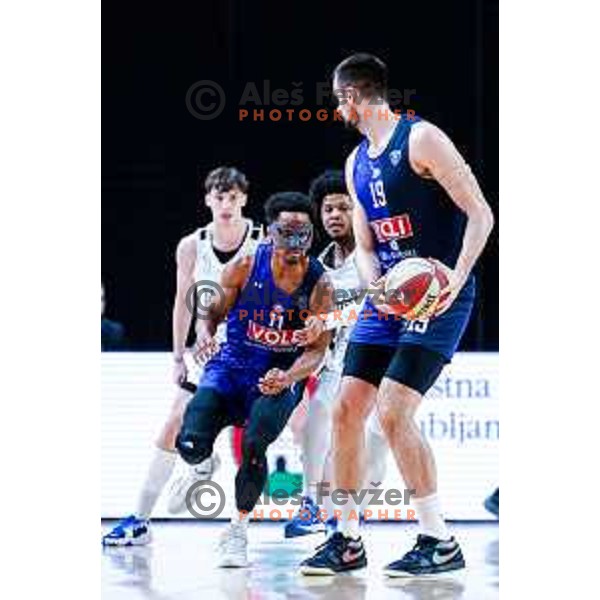 in action during AdmiralBet ABA League 2025/2026 basketball match between Perspektiva Ilirija and Buducnost VOLI in Tivoli Hall, Ljubljana, Slovenia on December 13, 2025