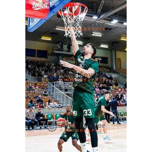 Nikolaos Chougkaz in action during AdmiralBet ABA League 2025/2026 basketball match between Cedevita Olimpija (SLO) and Bosna BH Telecom (BiH) in Tivoli Hall, Ljubljana, Slovenia on December 13, 2025