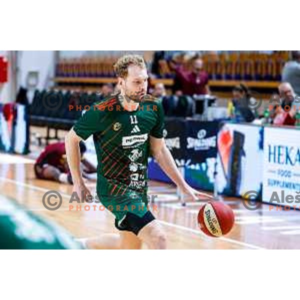 Jaka Blazic in action during AdmiralBet ABA League 2025/2026 basketball match between Cedevita Olimpija (SLO) and Bosna BH Telecom (BiH) in Tivoli Hall, Ljubljana, Slovenia on December 13, 2025