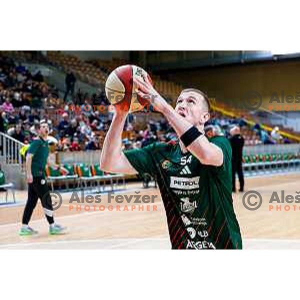 Thomas Kennedy in action during AdmiralBet ABA League 2025/2026 basketball match between Cedevita Olimpija (SLO) and Bosna BH Telecom (BiH) in Tivoli Hall, Ljubljana, Slovenia on December 13, 2025