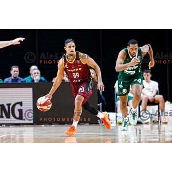 Alfonso Plummer in action during AdmiralBet ABA League 2025/2026 basketball match between Cedevita Olimpija (SLO) and Bosna BH Telecom (BiH) in Tivoli Hall, Ljubljana, Slovenia on December 13, 2025