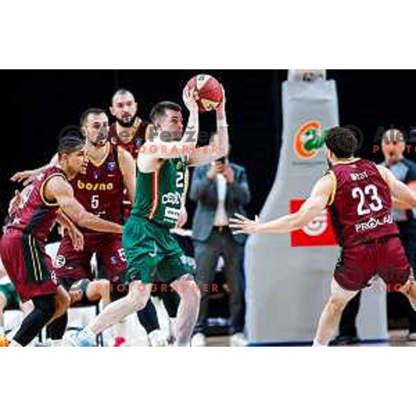 Joseph Girard III in action during AdmiralBet ABA League 2025/2026 basketball match between Cedevita Olimpija (SLO) and Bosna BH Telecom (BiH) in Tivoli Hall, Ljubljana, Slovenia on December 13, 2025