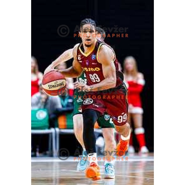 Alfonso Plummer in action during AdmiralBet ABA League 2025/2026 basketball match between Cedevita Olimpija (SLO) and Bosna BH Telecom (BiH) in Tivoli Hall, Ljubljana, Slovenia on December 13, 2025