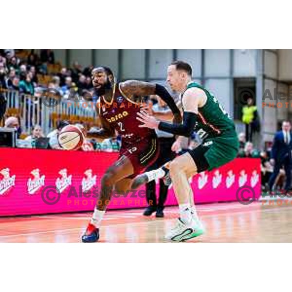 David Skara in action during AdmiralBet ABA League 2025/2026 basketball match between Cedevita Olimpija (SLO) and Bosna BH Telecom (BiH) in Tivoli Hall, Ljubljana, Slovenia on December 13, 2025