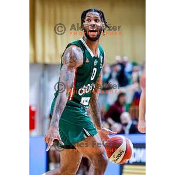 DJ Stewart in action during AdmiralBet ABA League 2025/2026 basketball match between Cedevita Olimpija (SLO) and Bosna BH Telecom (BiH) in Tivoli Hall, Ljubljana, Slovenia on December 13, 2025