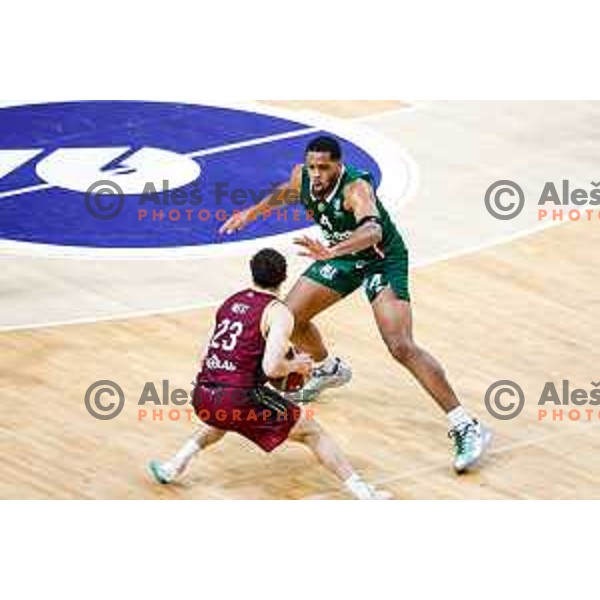 in action during AdmiralBet ABA League 2025/2026 basketball match between Cedevita Olimpija (SLO) and Bosna BH Telecom (BiH) in Tivoli Hall, Ljubljana, Slovenia on December 13, 2025