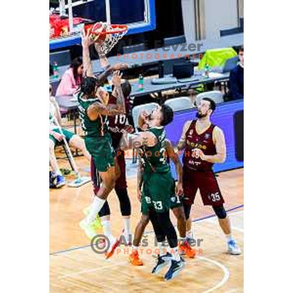 Nikolaos Chougkaz in action during AdmiralBet ABA League 2025/2026 basketball match between Cedevita Olimpija (SLO) and Bosna BH Telecom (BiH) in Tivoli Hall, Ljubljana, Slovenia on December 13, 2025