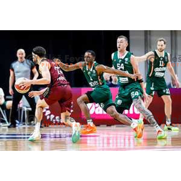 Umoja Gibson in action during AdmiralBet ABA League 2025/2026 basketball match between Cedevita Olimpija (SLO) and Bosna BH Telecom (BiH) in Tivoli Hall, Ljubljana, Slovenia on December 13, 2025