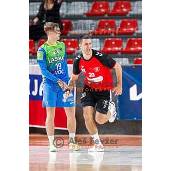/g2/ in action during 1.NLB handball match between LL Grosist Slovan and RK Celje PL in Kodeljevo Hall, Ljubljana, Slovenia on December 13th, 2025.