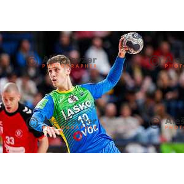 Mai Marguc of RK Celje Pivovarna Lasko in action during 1.NLB handball match between LL Grosist Slovan and RK Celje PL in Kodeljevo Hall, Ljubljana, Slovenia on December 13th, 2025.