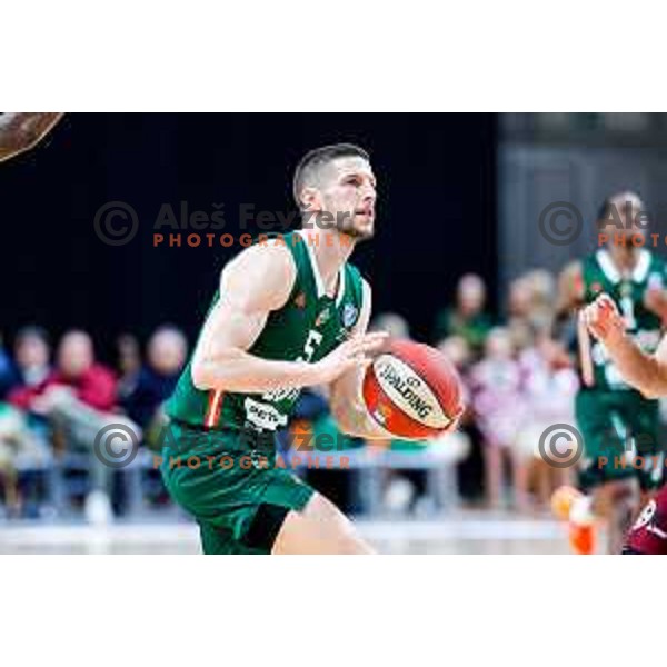 Aleksej Nikolic in action during AdmiralBet ABA League 2025/2026 basketball match between Cedevita Olimpija (SLO) and Bosna BH Telecom (BiH) in Tivoli Hall, Ljubljana, Slovenia on December 13, 2025