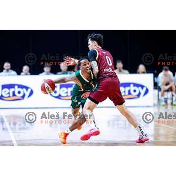 Umoja Gibson in action during AdmiralBet ABA League 2025/2026 basketball match between Cedevita Olimpija (SLO) and Bosna BH Telecom (BiH) in Tivoli Hall, Ljubljana, Slovenia on December 13, 2025