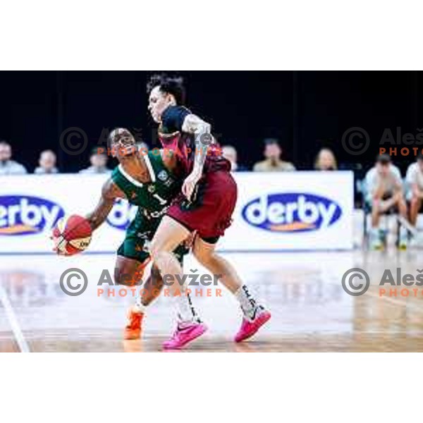 Umoja Gibson in action during AdmiralBet ABA League 2025/2026 basketball match between Cedevita Olimpija (SLO) and Bosna BH Telecom (BiH) in Tivoli Hall, Ljubljana, Slovenia on December 13, 2025
