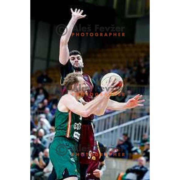 Jaka Blazic in action during AdmiralBet ABA League 2025/2026 basketball match between Cedevita Olimpija (SLO) and Bosna BH Telecom (BiH) in Tivoli Hall, Ljubljana, Slovenia on December 13, 2025