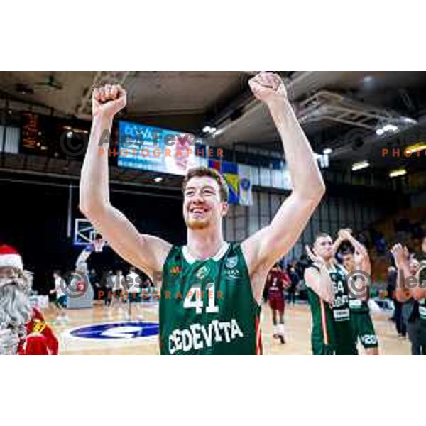 Ziga Daneu in action during AdmiralBet ABA League 2025/2026 basketball match between Cedevita Olimpija (SLO) and Bosna BH Telecom (BiH) in Tivoli Hall, Ljubljana, Slovenia on December 13, 2025
