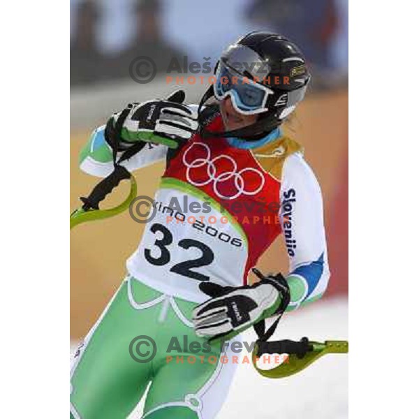Ana Kobal of Slovenia during Combined Slalom Women at Winter Olympic Games , Torino 2006