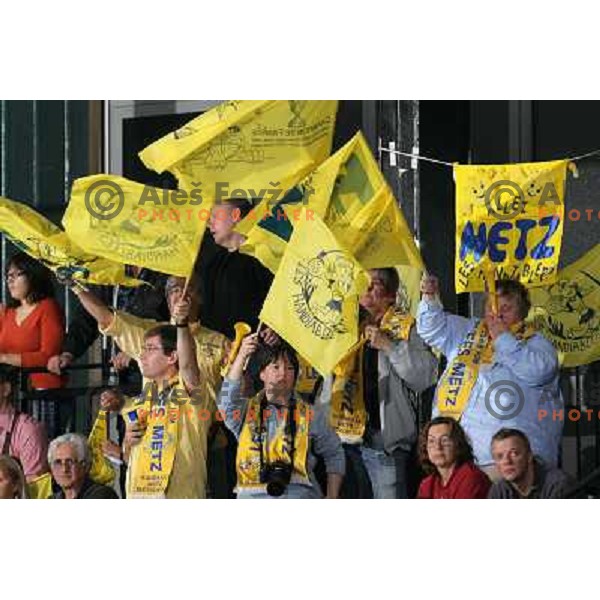 Metz Supporters at handball match Krim Mercator (SLO)- Metz Handball (FRA) in round2 of EHF Women\'s Championsleague, played in Ljubljana, Slovenia 9.11.2008. Metz Handball won 31:26 