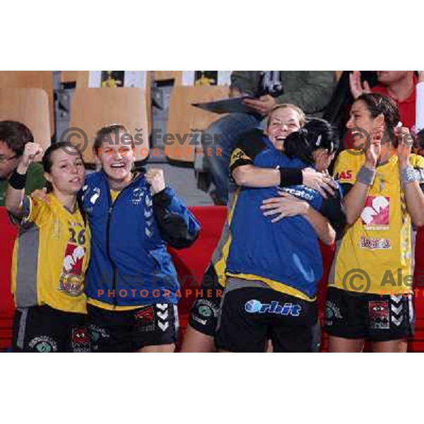 Hrnjic, Irman, Cerar, Vidic, Damjanovic at handball match Krim Mercator- Viborg in round 3 of EHF Championsleague, played at Kodeljevo, Ljubljana, Slovenia 15.11.2008. Krim Mercator won 38:34 