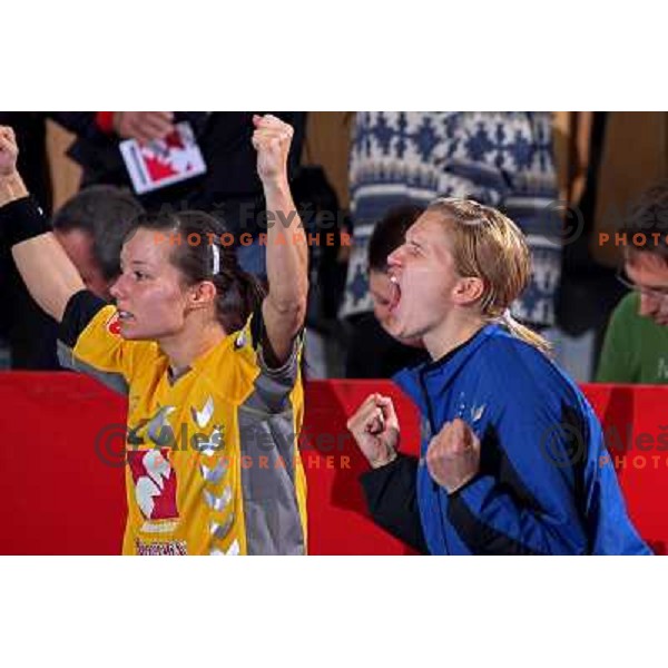 Hrnjic and Irman at handball match Krim Mercator- Viborg in round 3 of EHF Championsleague, played at Kodeljevo, Ljubljana, Slovenia 15.11.2008. Krim Mercator won 38:34 