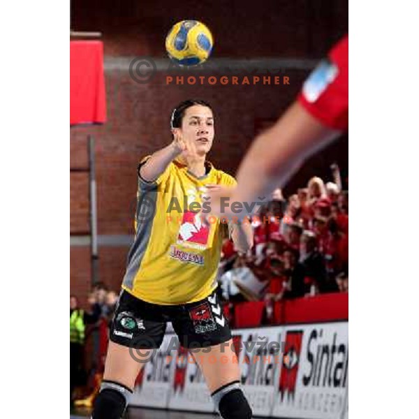 Andrea Lekic at handball match Krim Mercator- Viborg in round 3 of EHF Championsleague, played at Kodeljevo, Ljubljana, Slovenia 15.11.2008. Krim Mercator won 38:34 