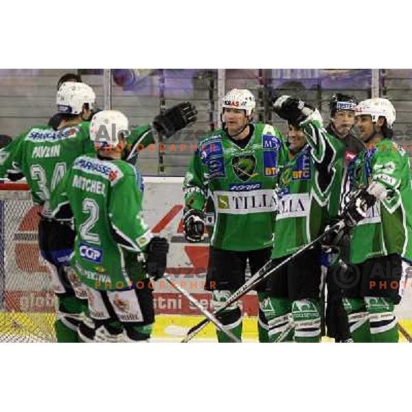 Zupancic, Mitcehll, Banham at ice-hockey match Tilia Olimpija- TWK Innsbruck in round 21 of EBEL league, played in Hala Tivoli, Ljubljana, Slovenia 16.11.2008 