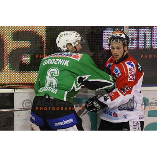 Groznik at ice-hockey match Tilia Olimpija- TWK Innsbruck in round 21 of EBEL league, played in Hala Tivoli, Ljubljana, Slovenia 16.11.2008 
