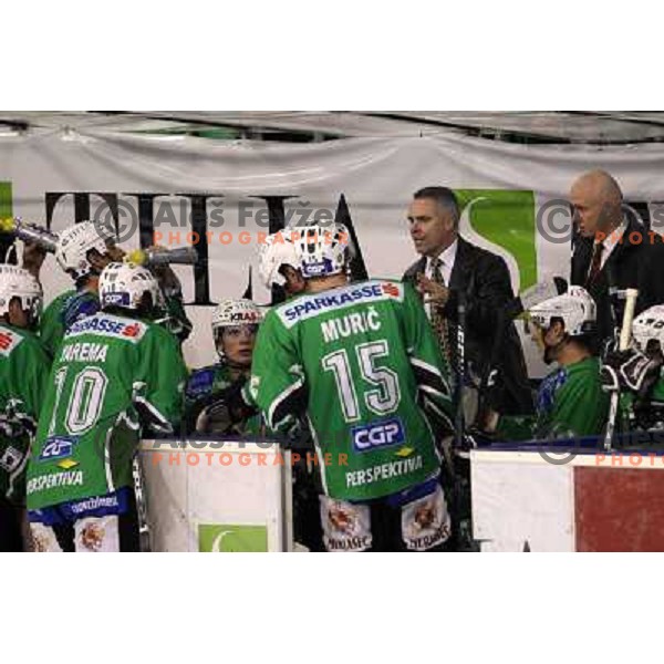 Coach Randy Edmonds at ice-hockey match Tilia Olimpija- TWK Innsbruck in round 21 of EBEL league, played in Hala Tivoli, Ljubljana, Slovenia 16.11.2008. TWK Innsbruck won 4:2 