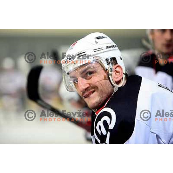 Miha Rebolj at ice-hockey match Tilia Olimpija- Acroni Jesenice in round 23 of EBEL league, played in Ljubljana, Slovenia 21.11.2008. Tilia Olimpija won 4:3 