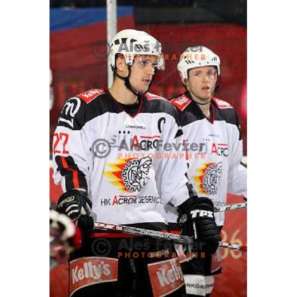  Marcel Rodman (22) and Dejan Varl at ice-hockey match Tilia Olimpija- Acroni Jesenice in round 23 of EBEL league, played in Ljubljana, Slovenia 21.11.2008. Tilia Olimpija won 4:3 