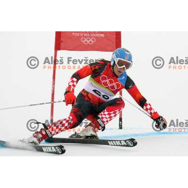 Nika Fleiss of Croatia during Giant Slalom women at winter Olympic Games, Torino , Italy on February 24, 2006