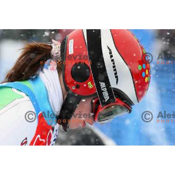 Tina Maze of Slovenia during Giant Slalom women at winter Olympic Games, Torino , Italy on February 24, 2006