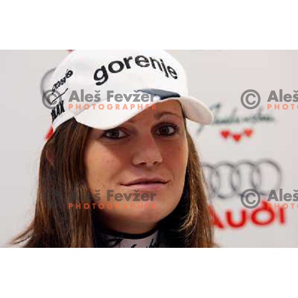 Katja Visnar at press conference of Slovenian Nordic team in Ljubljana 2.12.2008 
