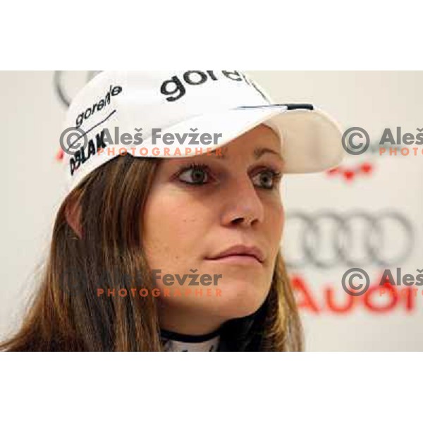 Katja Visnar at press conference of Slovenian Nordic team in Ljubljana 2.12.2008 