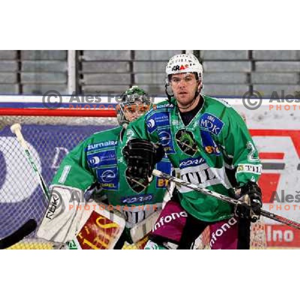 Sila (1) and Mitchell (2) at ice hockey match Tilia Olimpija-VSV in EBEL league, played in Hala Tivoli, Ljubljana 5.12.2008 